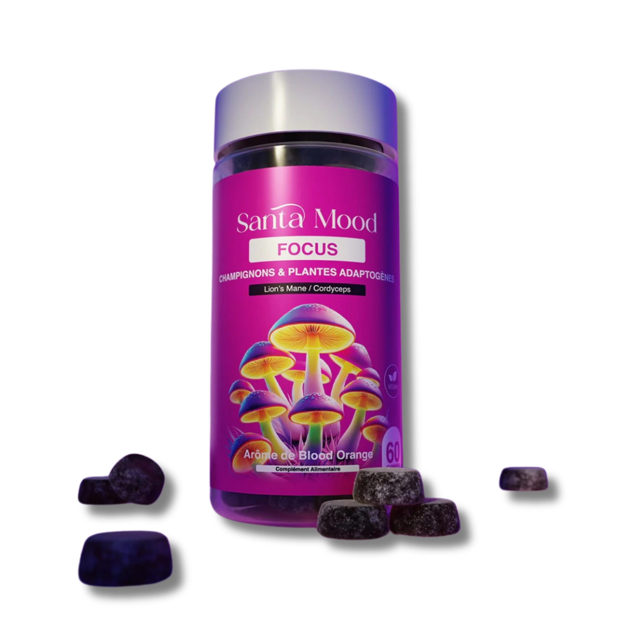Discover Santa Mood gummies: 6 natural formulas based on functional mushrooms, adaptogenic plants and vitamins for energy, sleep, stress or immunity.