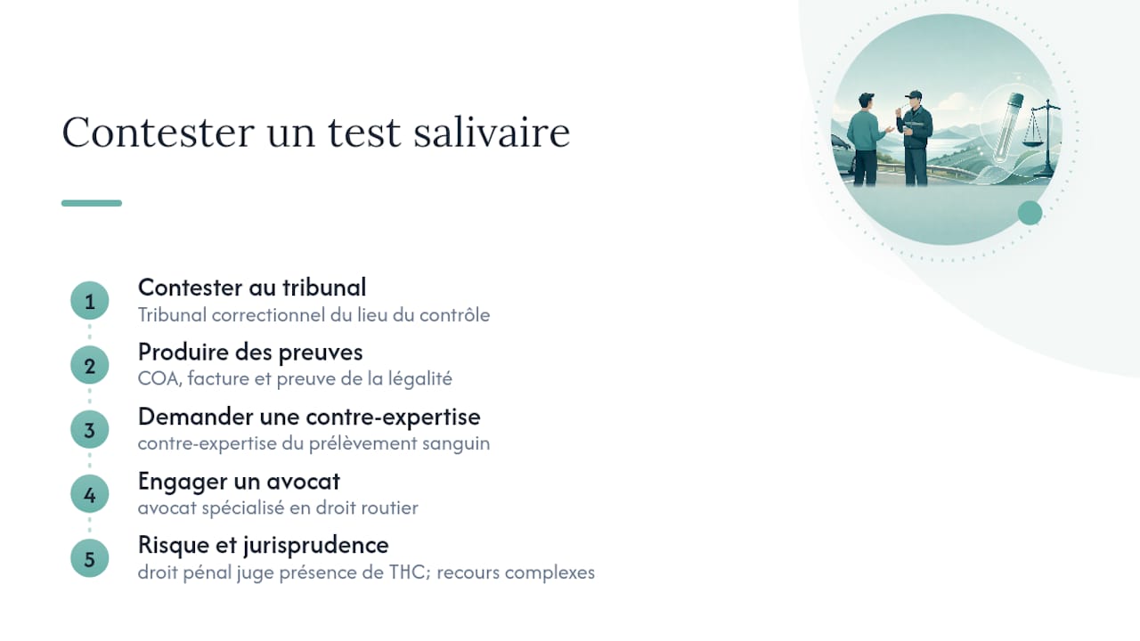 Comment contester un test salivaire positif lié au CBD ? — overview diagram