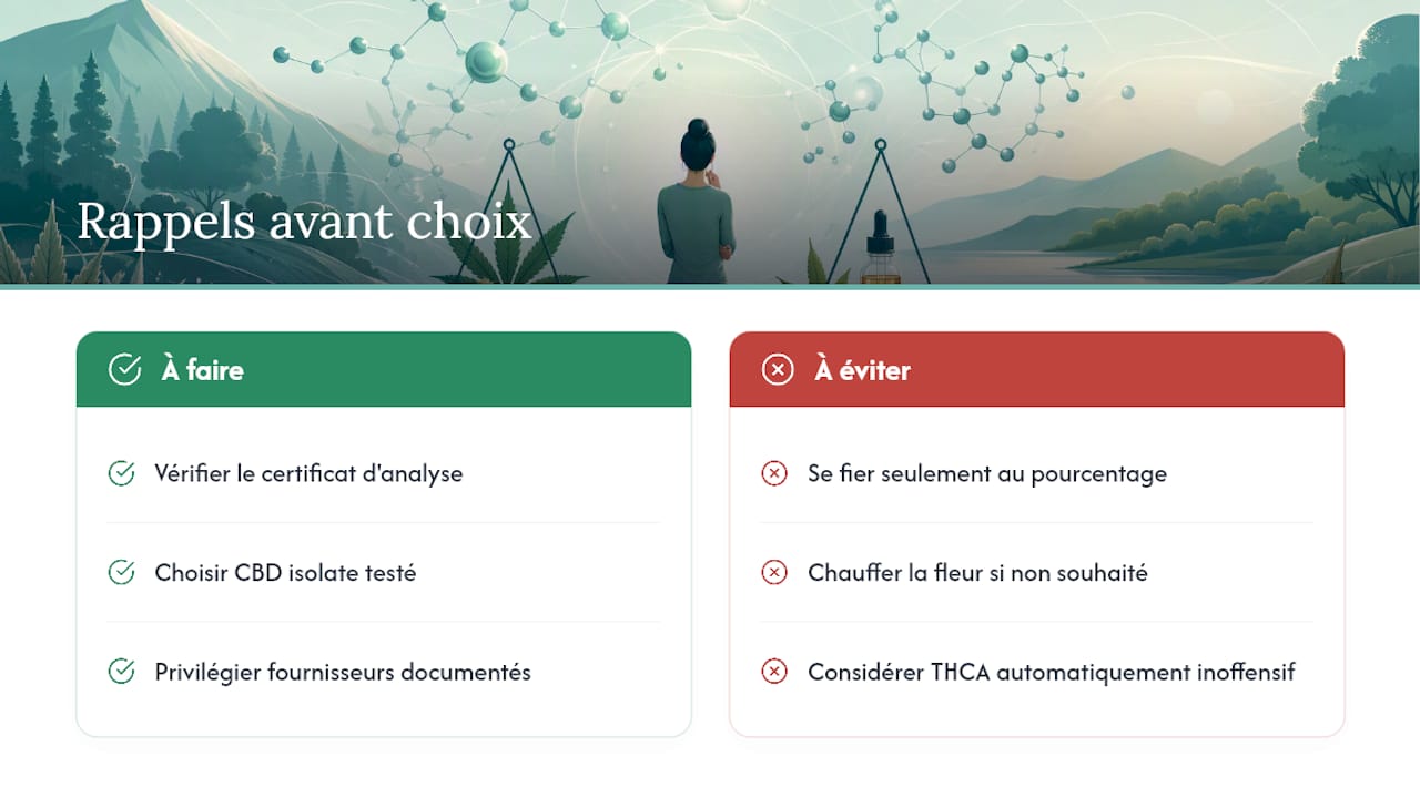THCA vs CBD : quelle molécule choisir pour un usage sûr ? - Pure Extract CBD Ce qu'il faut vraiment retenir avant de choisir — overview diagram