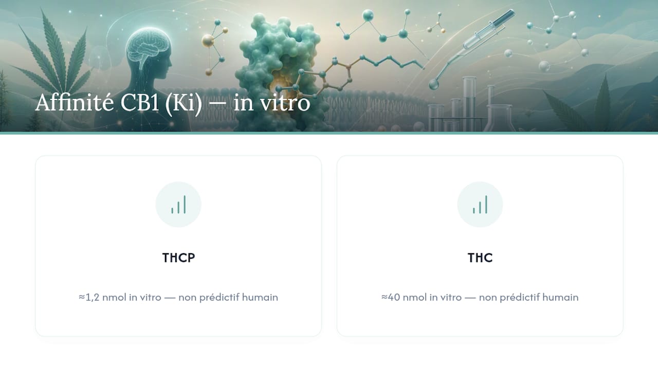 Comparaison de l’affinité du THCP et du THC pour le récepteur CB1