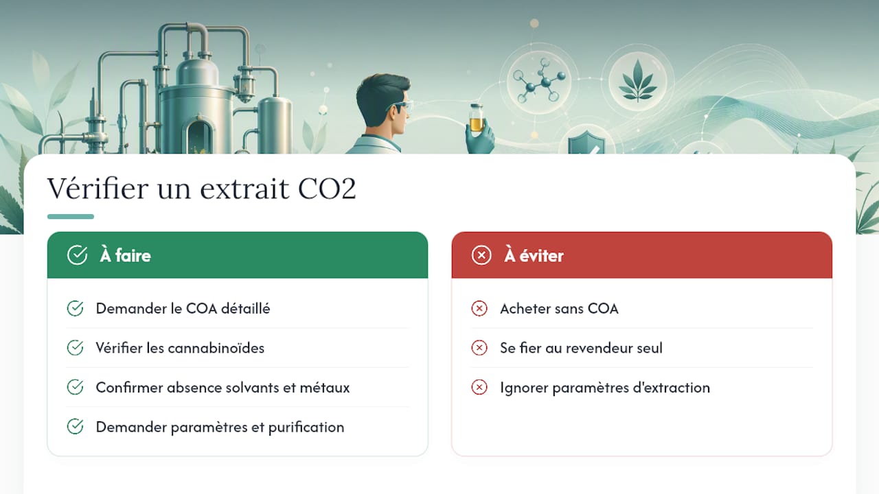 Wie lässt sich die Qualität eines CO₂-Extrakts vor dem Kauf überprüfen? — Übersichtsdiagramm