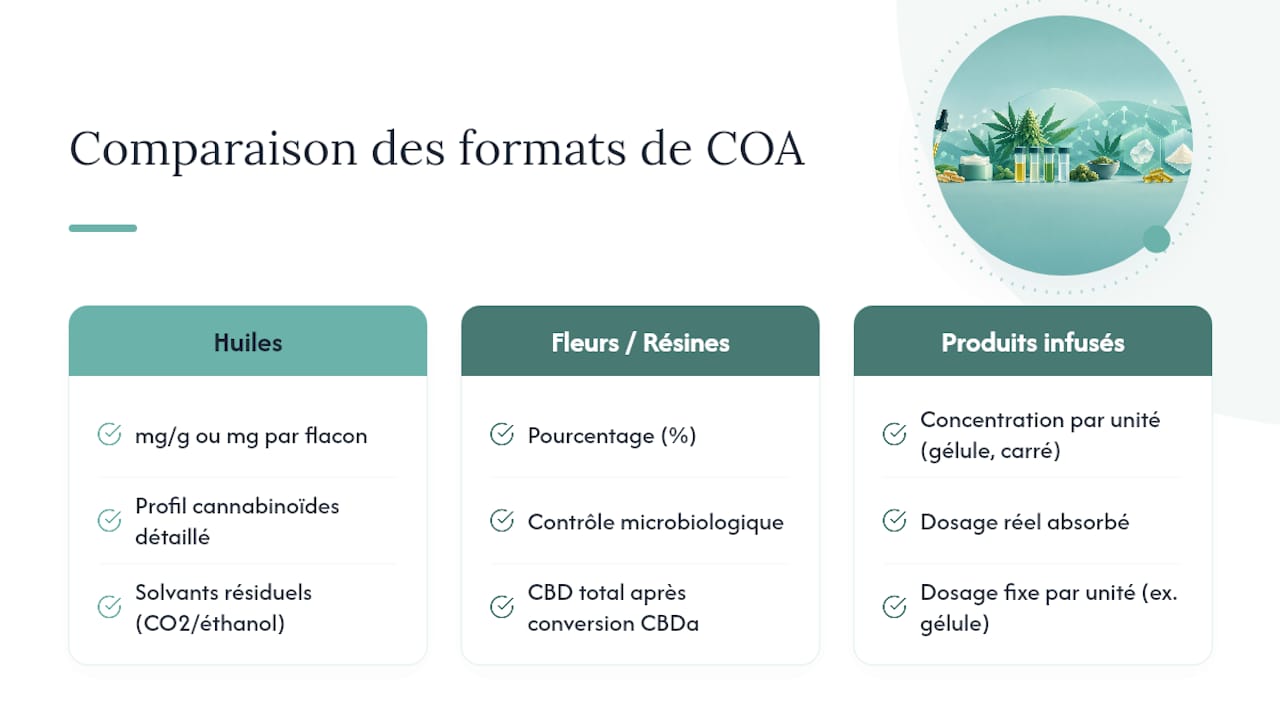 Vergelijking van analysecertificaten (COA’s) per CBD-product