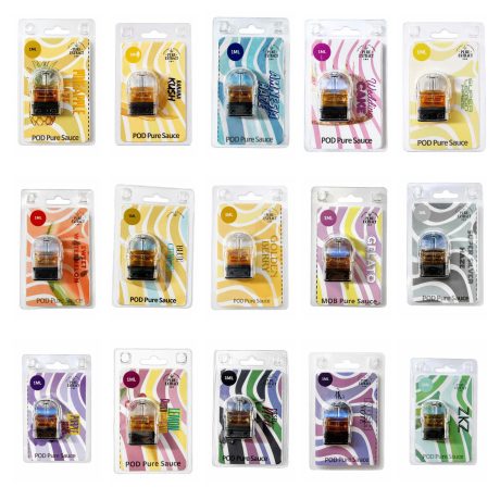 La Recharge POD Pure Sauce 1ml Pure Extract CBD est destinée aux utilisateurs possédant déjà la batterie compatible. Disponible en 14 profils aromatiques, elle permet de remplacer simplement votre Pod et de changer de saveur selon vos envies : Sweet Watermelon, Super Silver Haze, ZKZ, Blue Cheese, Wedding Cake, Super Lemon Haze, Lemon Cherry Gelato, Golden Berry, Banana Kush, Diesel Note, Pineapple Haze, Gelato, Kush Note et Purple Grape. Recharge seule – batterie non incluse.